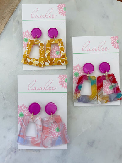 Colorful Print Acrylic Earrings