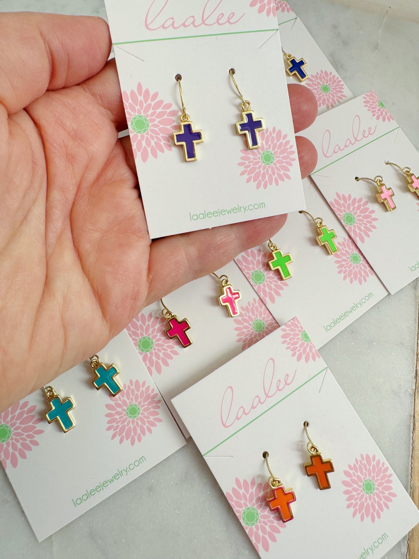 Colorful Cross Earrings, Easter Gift