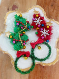 Christmas Earrings, Christmas Tree Jewelry, Wreath Earrings, Festive Earrings, Holiday Jewelry