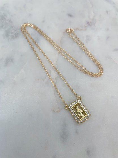 Gold Virgin Mary Necklace