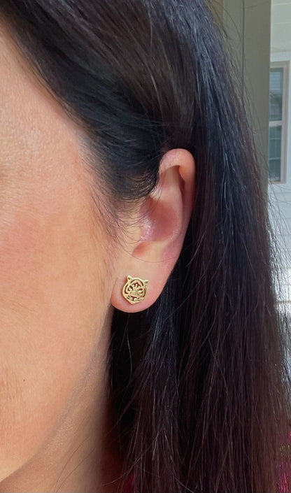 Gold Tiger Stud Earrings