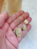 Satellite Chain Mary Necklace, Religious Necklace, Dew Drop Chain Necklace, Layering Necklace