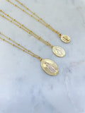 Satellite Chain Mary Necklace, Religious Necklace, Dew Drop Chain Necklace, Layering Necklace