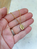 Satellite Chain Mary Necklace, Religious Necklace, Dew Drop Chain Necklace, Layering Necklace