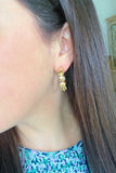 Flower Earrings, Hoop Earrings, Gold Earrings, Gold Hoops, Flower Jewelry