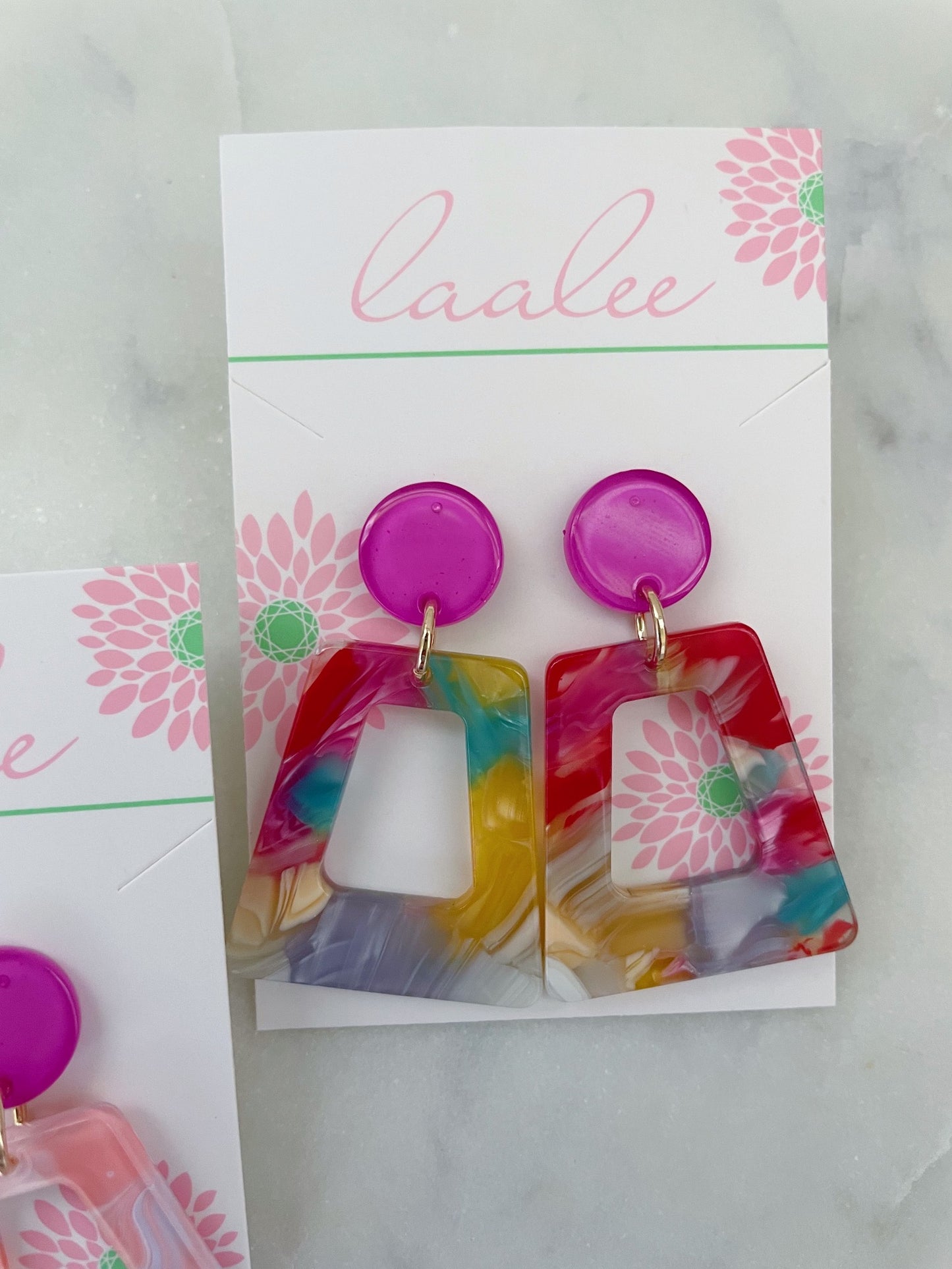 Colorful Print Acrylic Earrings
