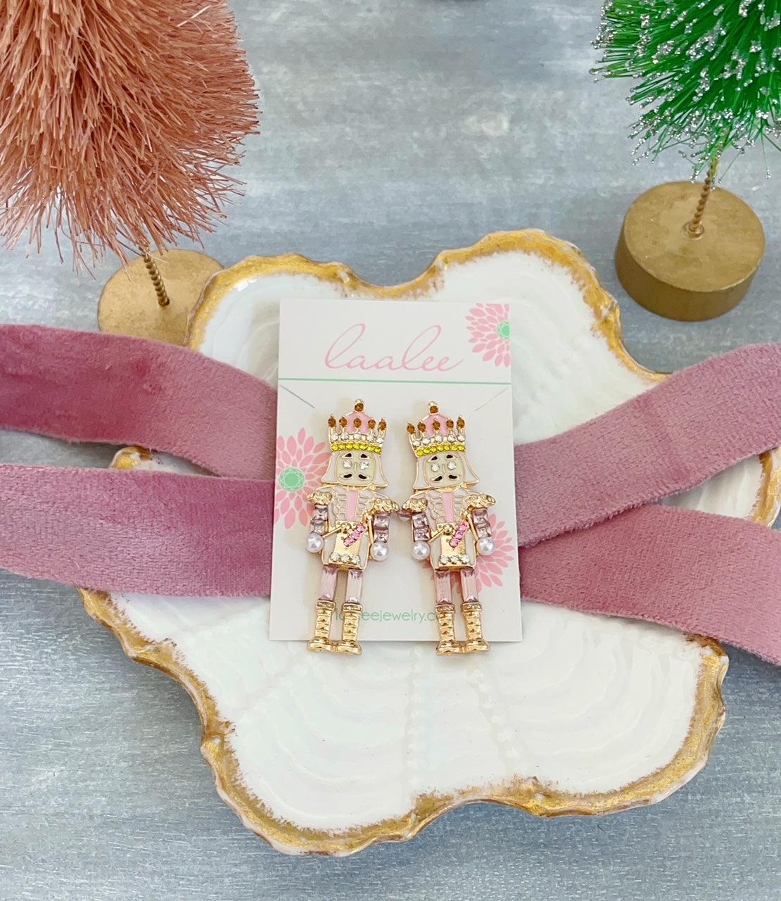 PREORDER - Pink Nutcracker Earrings, Nutcracker Jewelry, Statement Christmas Jewelry, Stud Earrings