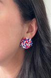4th of July Earrings, Patriotic Jewelry, Red White and Blue, Memorial Day Jewelry, Beaded Earrings, Stud Earrings