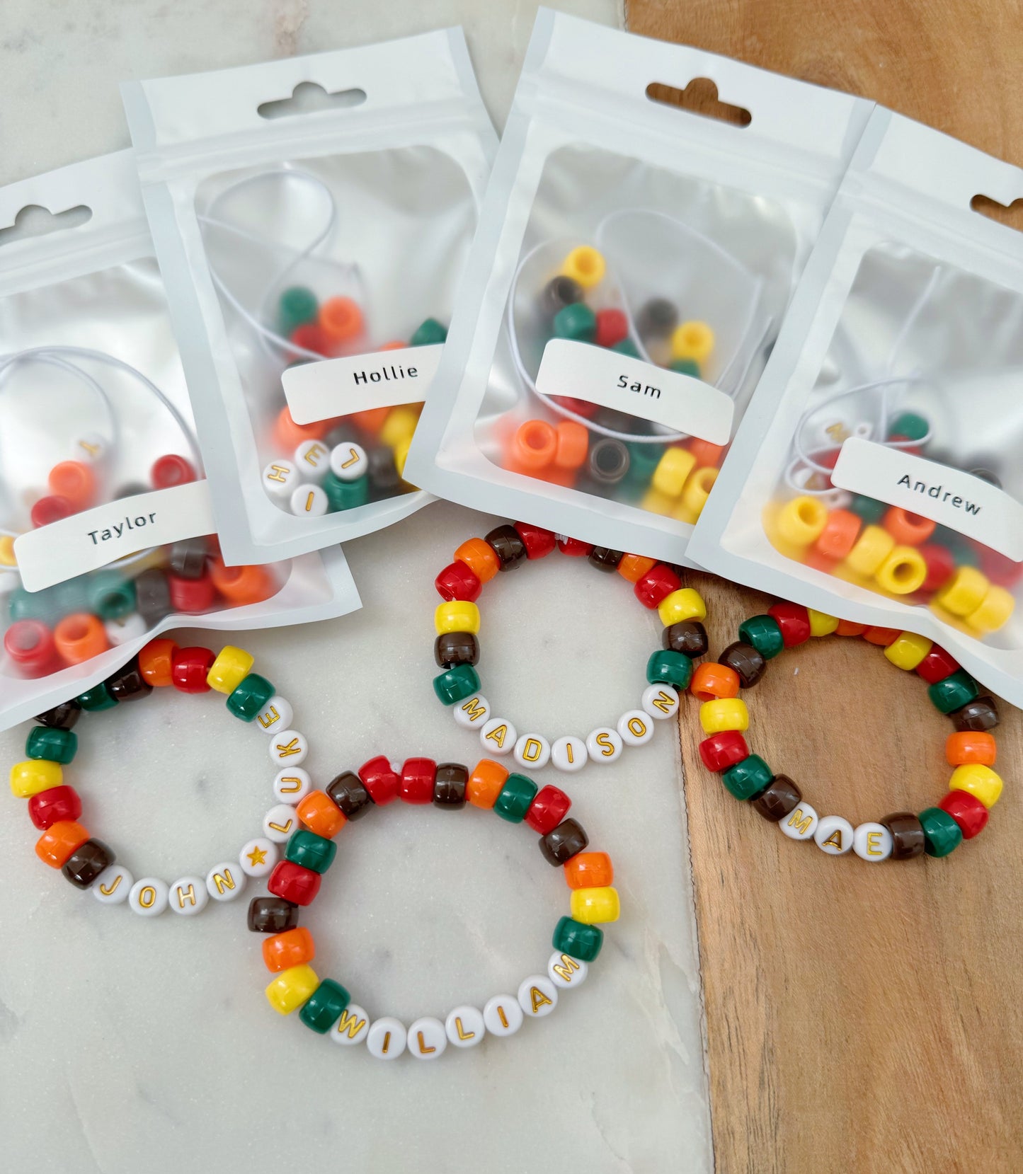 Thanksgiving Party Favors, Fall Bracelet Making Kit, Birthday Party Favor, Jewelry Making Kit, Turkey Day, Thanksgiving Class Party Activity