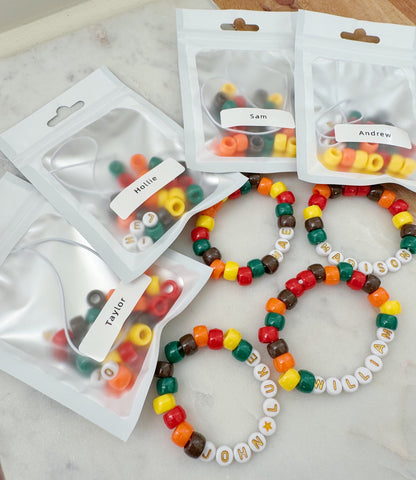 Thanksgiving Party Favors, Fall Bracelet Making Kit, Birthday Party Favor, Jewelry Making Kit, Turkey Day, Thanksgiving Class Party Activity