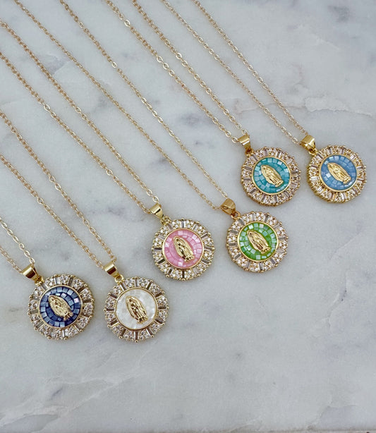 Virgin Mary Necklace, Religious Jewelry, Catholic Gift