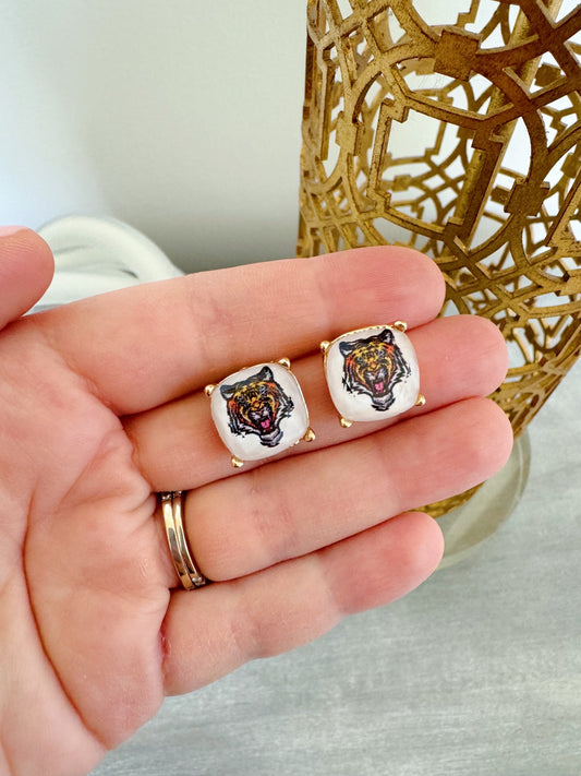 Tiger Earrings, Tiger Jewelry, Gameday Earrings