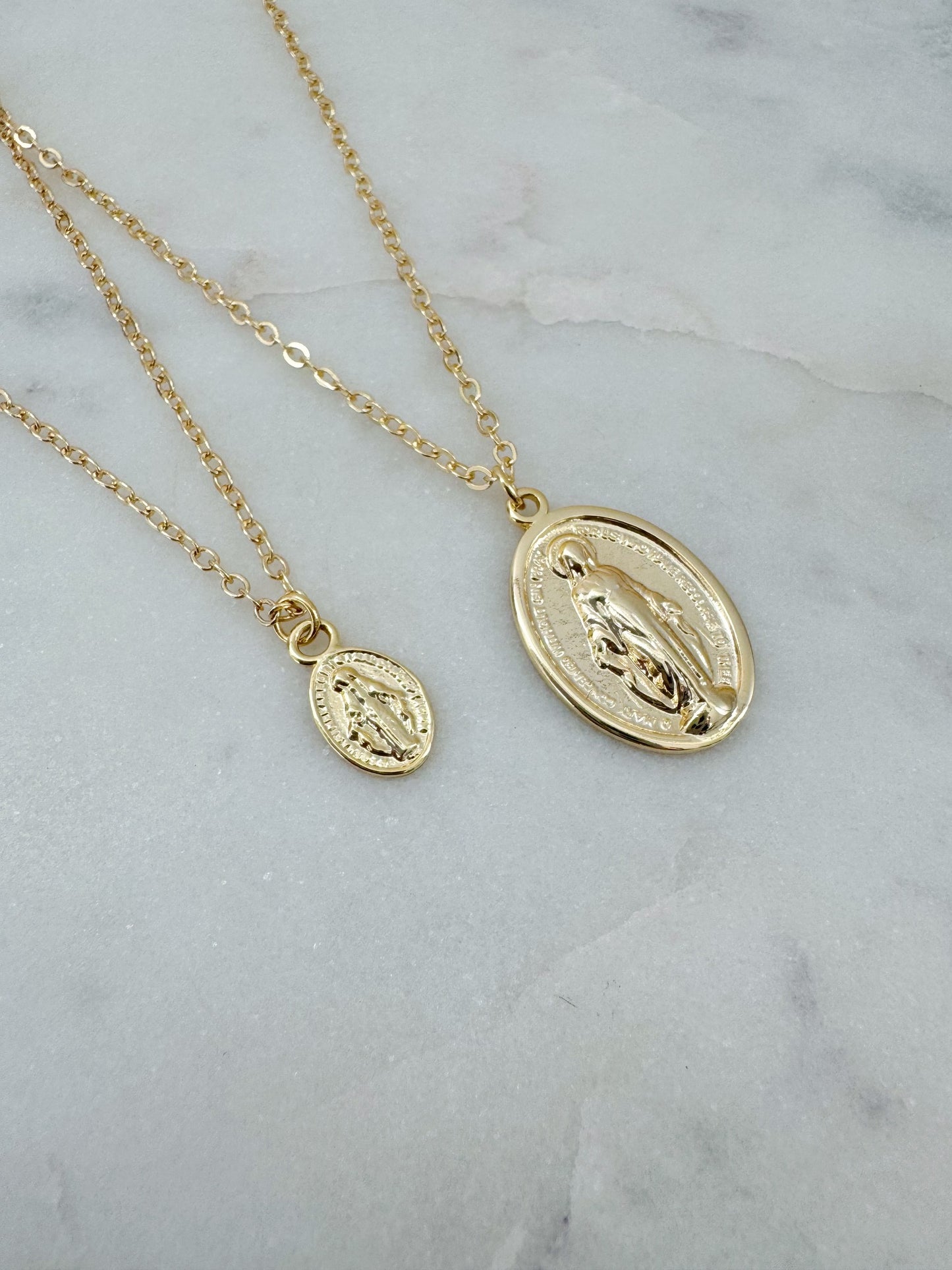 Virgin Mary Necklace, Miraculous Medal Necklace, Blessed Mother Necklace, Gold Mary Necklace, Gold Mary Jewelry, Madonna Necklace