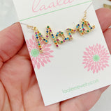 Colorful MAMA Necklace, Mama Jewelry, Mother's Day Gift