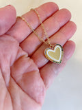 Gold Heart Pendant Necklace, Colorful Heart, Rainbow Heart, Heart Jewelry, Valentines Day Jewelry