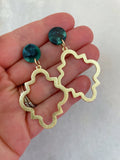 St Patricks Day Earrings, St Patricks Day Jewelry, Stud Earrings, Clover Quatrefoil