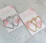 Gold Heart Earrings, Silver Heart Earrings, Heart Jewelry, Valentine's Day Jewelry, Valentine's Day Gift, Gift for Her