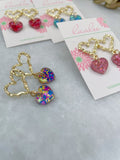 Gold Heart Earrings, Heart Post Earrings, Colorful Heart Earrings, Valentine's Day Earrings, Valentine's Day Jewelry