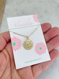 Gold Sun Necklace, Gold Sun Pendant, Gold Sun Charm, CZ Sun Necklace, Sun Jewelry
