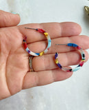Colorful Hoop Earrings, Summer Jewelry