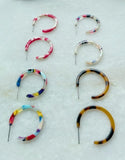 Colorful Hoop Earrings, Summer Jewelry