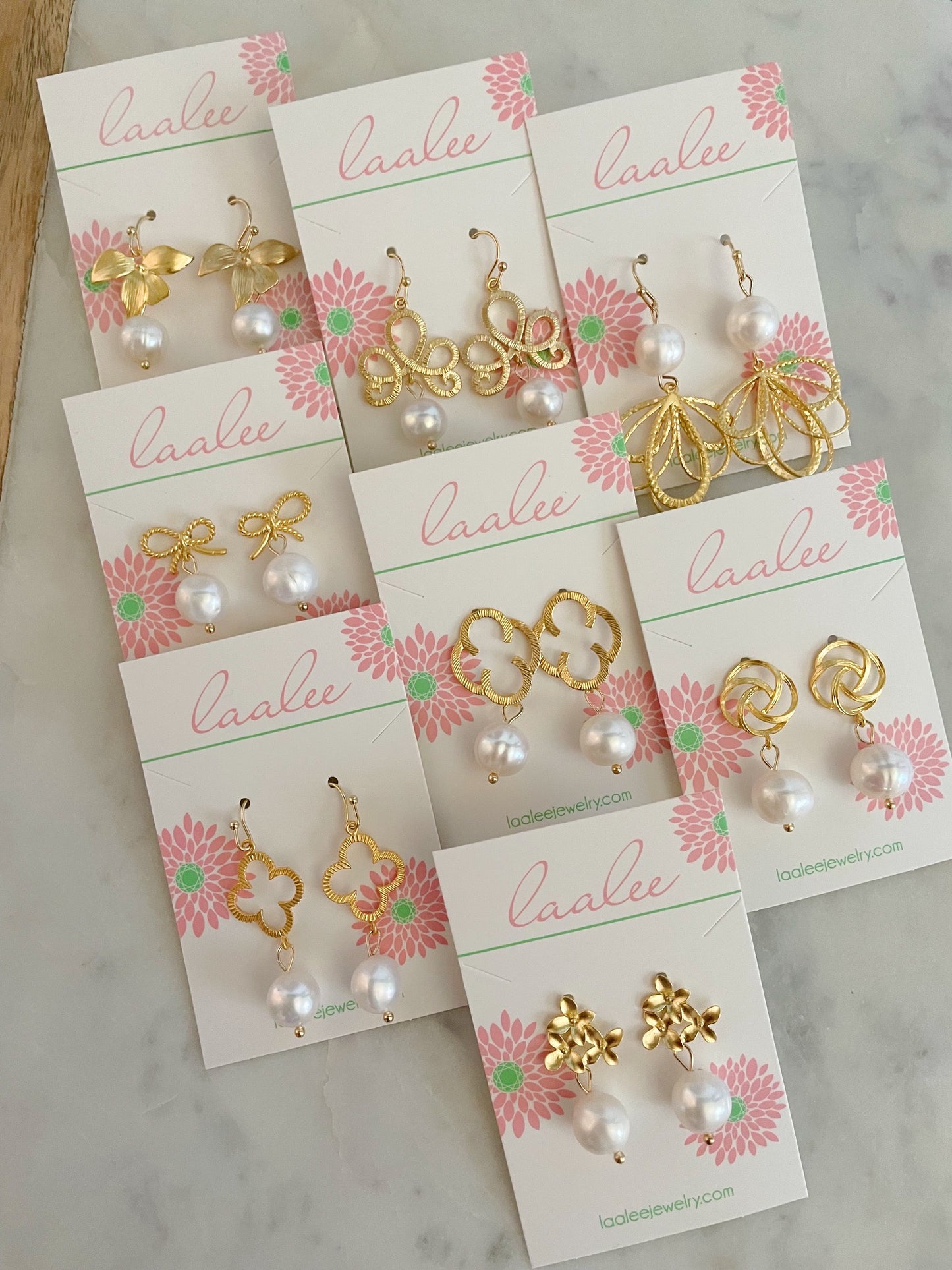 Gold Pearl Bridal Earrings