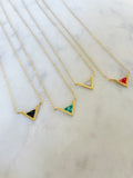Gold Triangle Necklace, V Shaped Necklace