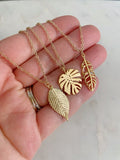 Gold Leaf Necklace, Gold Leaf Jewelry, Layering Necklace