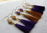 LSU Earrings, Purple and Gold Earrings, Tassel Earrings