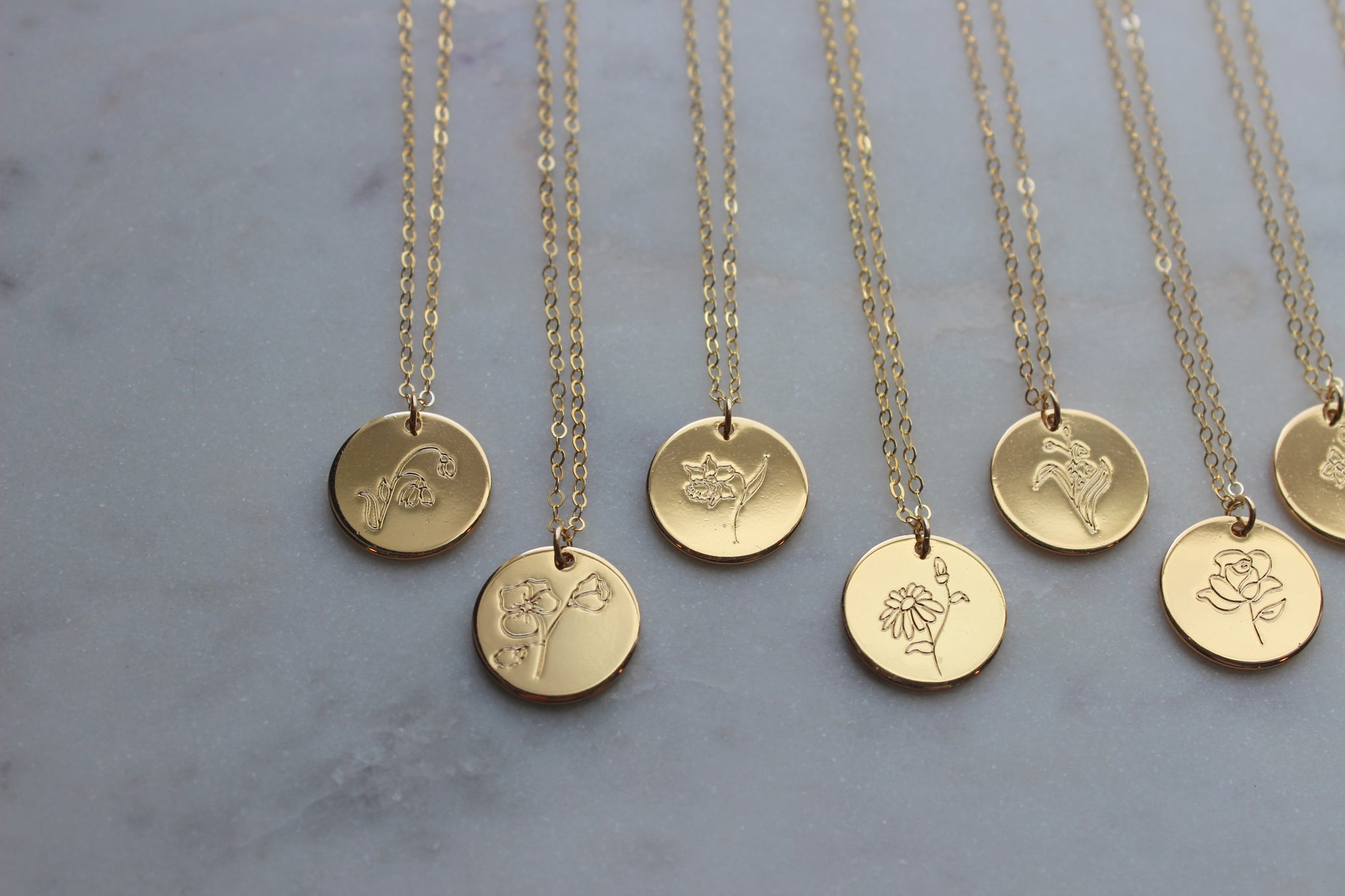 Gold Birth Flower Necklace – Laalee Designs