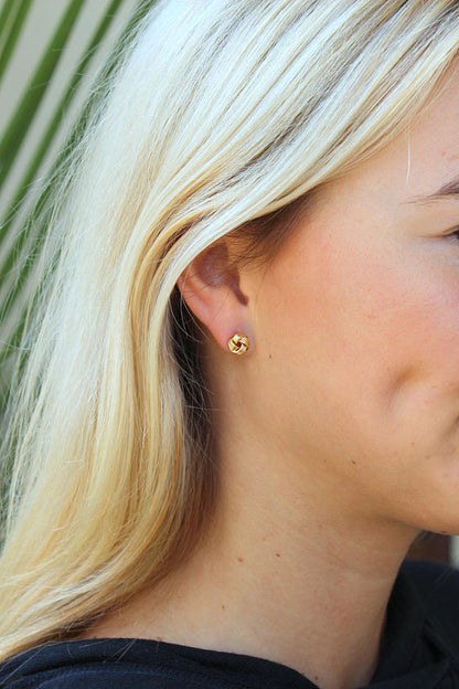 Gold Tie the Knot Stud Earrings