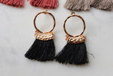 Hoop Stud Tassel Earrings