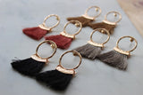 Hoop Stud Tassel Earrings