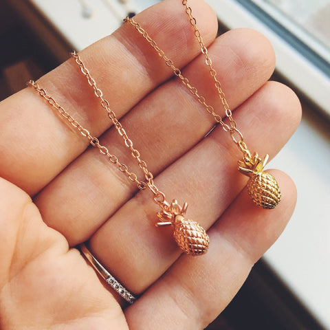 Pineapple Necklace Pineapple Jewelry Gold Rose Gold Necklace Charm Jewelry - as seen on Instagram