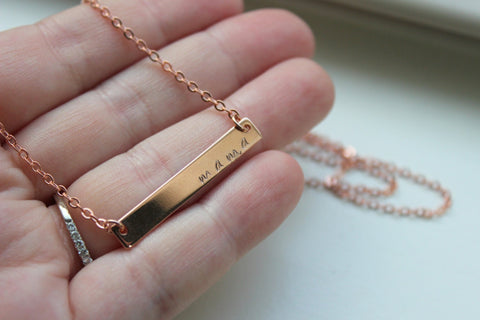 Rose Gold Bar Necklace, Rose Gold Jewelry, Mama Necklace, Mom Gift, Mama Jewelry, Mommy Necklace Grandma Gift Gift for Mom, Mothers Day Gift