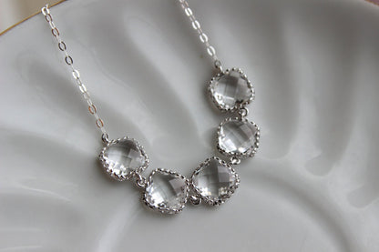 Crystal Bracelet Silver Jewelry Clear Bracelet - Crystal Bridesmaid Bracelet - Bridal Bracelet Crystal Wedding Jewelry - Bridesmaid Gift