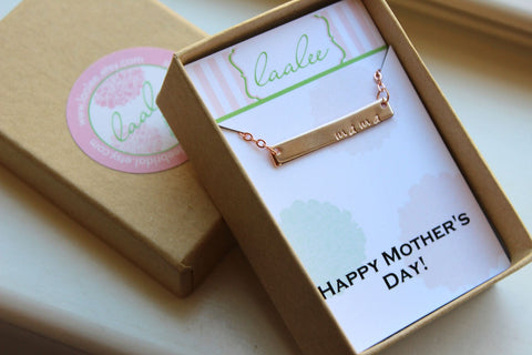 Mothers Day Jewelry, Mothers Day Gift, Mama Necklace, Mama Jewelry Rose Gold Bar Necklace Mom Gifts Personalized Finds, Personalized Jewelry