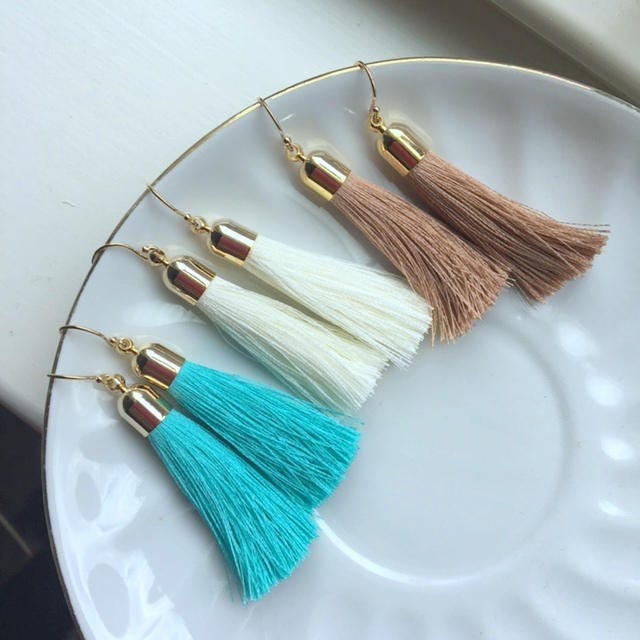 Long Fringe Earrings, Fringe Jewelry, Gold Tassel Earrings, Tassel Jewelry, Statement Earrings, Trendy Earrings, Fringe Boho Earrings