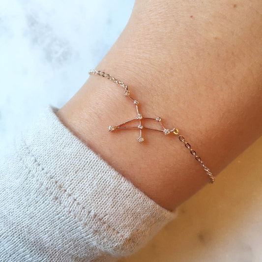 Rose Gold Zodiac Bracelet, Zodiac Sign Bracelet, Constellation Bracelet, Constellation Jewelry Astrology Bracelet, Leo Jewelry, Leo Bracelet