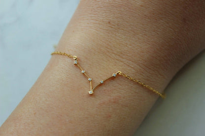 Gold Zodiac Bracelet - Choose Sign