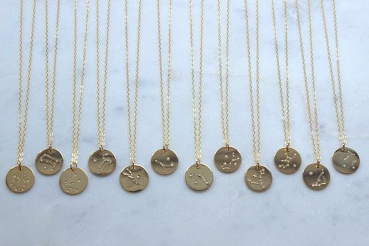 Gold Disk Necklace, Zodiac Necklace Gold, Gold Coin Choker, Gold Coin Necklace, Celestial Necklace, Coin Necklace Gold, Wanderlust Jewelry