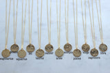 Gold Disk Necklace, Zodiac Necklace Gold, Gold Coin Choker, Gold Coin Necklace, Celestial Necklace, Coin Necklace Gold, Wanderlust Jewelry