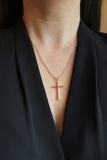 Rose Gold Cross Necklace, Rose Gold Cross Jewelry, 21st Birthday Gift, Best Godmother Gifts, Gift for Godmother, Mother In Law Gift