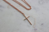 Rose Gold Cross Necklace, Rose Gold Cross Jewelry, 21st Birthday Gift, Best Godmother Gifts, Gift for Godmother, Mother In Law Gift