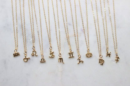 Social Distancing Gift, Quarantine Birthday Gift, Gold Zodiac Necklace, Celestial Jewelry, Isolation Gift, Zodiac Jewelry, Dainty Necklace