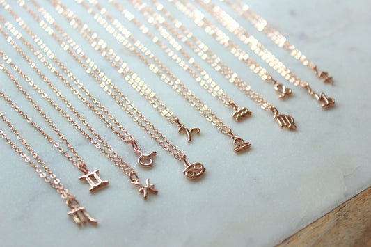 Rose Gold Zodiac Necklace, Zodiac Jewelry, Constellation Necklace, Zodiac Sign Necklace, Astrology Necklace, Zodiac Personalized Jewelry