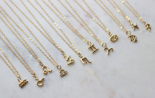 Gold Zodiac Necklace, Celestial Jewelry, Mindfulness Gift, Gift for Her Under 30, Wanderlust Jewelry, Best Friend Gift Zodiac Charm Necklace
