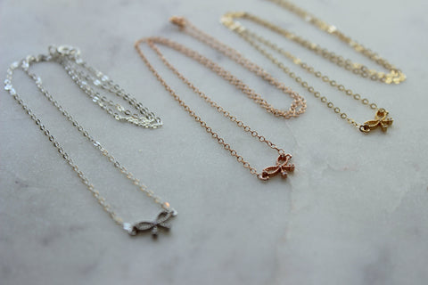 Tie the Knot Necklace, Tie the Knot Jewelry, Bridesmaid Proposal Gift, Tie the Knot Gift for Wedding, Rose Gold Knot, Gold Knot, Silver Knot