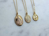 Virgin Mary Necklace, Miraculous Medal Necklace, Blessed Mother Necklace, Gold Mary Necklace, Gold Mary Jewelry, Madonna Necklace