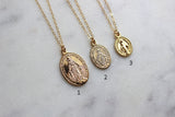 Virgin Mary Necklace, Miraculous Medal Necklace, Blessed Mother Necklace, Gold Mary Necklace, Gold Mary Jewelry, Madonna Necklace